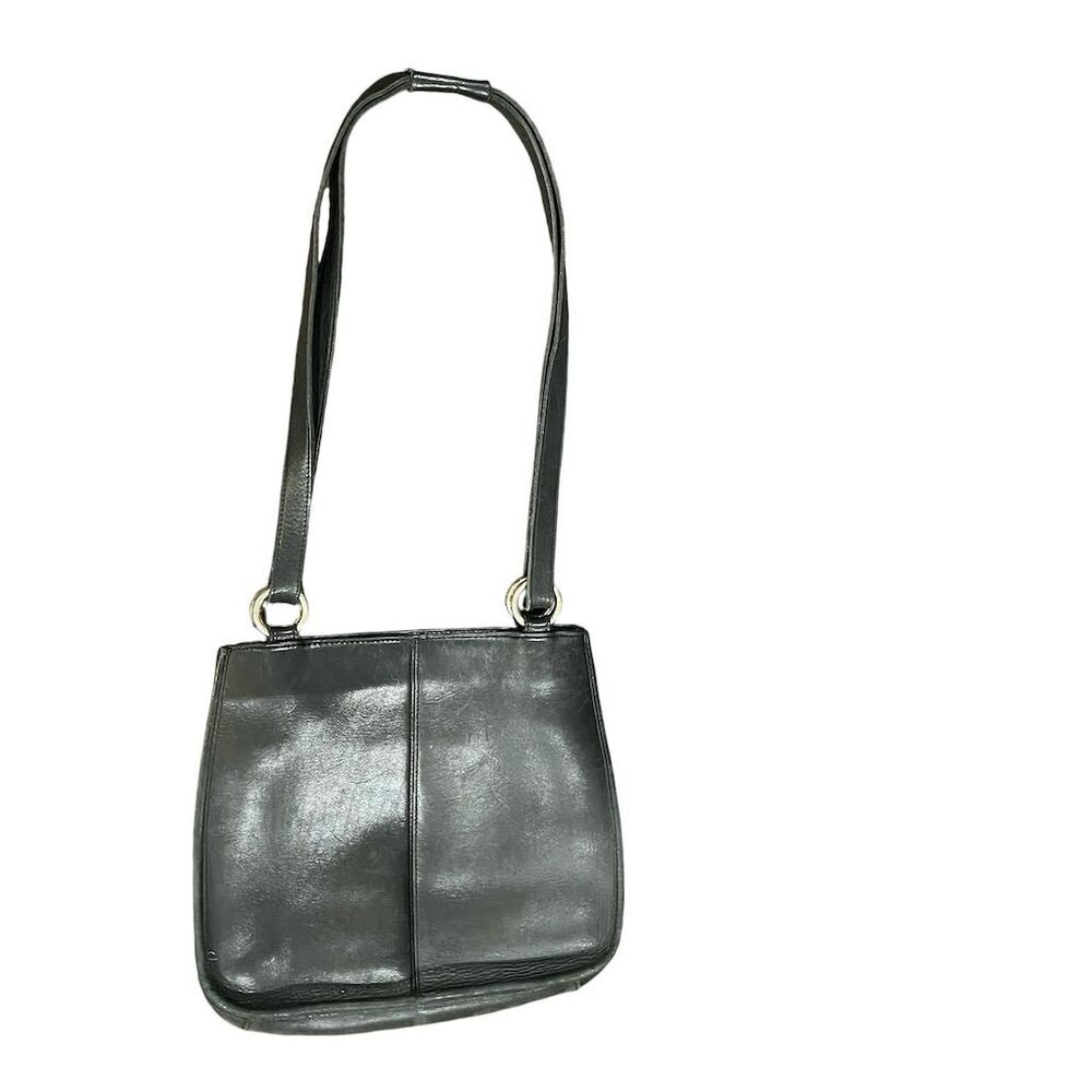 Etienne Aigner Vintage Black Leather Pouch Shoulder Bag Flap Buckle Casual​ - Picture 2 of 10